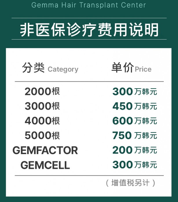 GEMMA医院非医保诊疗费用说明